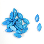 Gemstone Cabochon - Navette 08x4MM HOWLITE DYED TURQUOISE