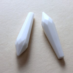 Plastic Pendant - Opaque Faceted Pear 30x7MM CHALKWHITE