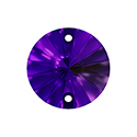 Aurora Crystal Flat Back 2-Hole Sew-on Foiled Stones - Rivoli 10MM AMETHYST #6021