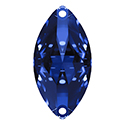Aurora Crystal Flat Back 2-Hole Sew-on Foiled Stone - Navette 12x6MM SAPPHIRE #7026
