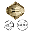 Aurora Crystal Bead - Bicone 03MM CRYSTAL GOLDEN SHADOW #0001GSH