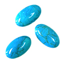 Gemstone Cabochon - Oval 24x14MM HOWLITE DYED CHINESE TURQ