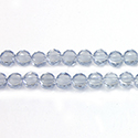 Chinese Cut Crystal Bead - Round Spacer Disc 06X4MM CRYSTAL with BLUE LUMI Coating