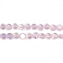 Chinese Cut Crystal Bead - Round Spacer Disc 06X4MM CRYSTAL with PINK LUMI Coating