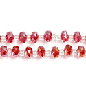 Chinese Cut Crystal Bead - Round Spacer 06X4MM RUBY AB