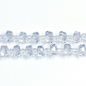 Chinese Cut Crystal Bead - Round Spacer 06X4MM CRYSTAL with HALF METALLIC BLUE/PURPLE Coating