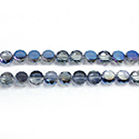 Chinese Cut Crystal Bead - Round Spacer Disc 08X4MM CRYSTAL with HALF METALLIC BLUE