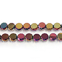 Chinese Cut Crystal Bead - Round Spacer Disc 10X4MM CARNIVAL FULL COAT