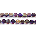 Chinese Cut Crystal Bead - Round Spacer Disc 10X4MM CRYSTAL with HALF METALLIC PURPLE