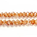 Chinese Cut Crystal Bead - Round Spacer 05x7MM AMBER LUMI Coated