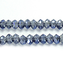 Chinese Cut Crystal Bead - Round Spacer 05x7MM BLUE TRANSFER Coated