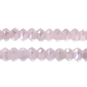 Chinese Cut Crystal Bead - Round Spacer 05x7MM OPAL ROSE SILVER LUSTER