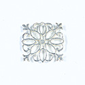 Metal Filigree Link Connector - Flat Square 23x23MM SILVER