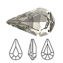 Preciosa Crystal Point Back MAXIMA Fancy Stone - Pear 13x7.8MM BLACK DIAMOND