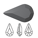 Preciosa Crystal Point Back MAXIMA Fancy Stone - Pear 13x7.8MM HEMATITE Unfoiled
