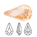 Preciosa Crystal Point Back MAXIMA Fancy Stone - Pear 13x7.8MM LT PEACH