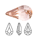 Preciosa Crystal Point Back MAXIMA Fancy Stone - Pear 06x3.6MM VINTAGE ROSE