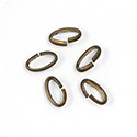 Brass Open Jump Rings - Oval - 12.8x07mm, w 14 Gauge (1.6x2.6mm) half round wire.