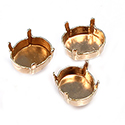 Brass Prong Setting - Closed Back - Oval 12x10mm - RAW BRASS