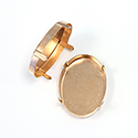Brass Prong Setting - Closed Back - Oval 39x28mm - RAW BRASS