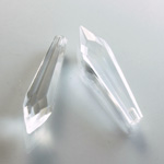 Plastic Pendant -Transparent Faceted Pear 30x7MM CRYSTAL