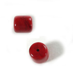 Plastic  Bead - Mixed Color Smooth Tube 13x12MM RED CORAL MATRIX