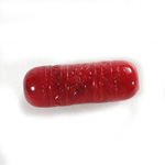 Plastic Mixed Color Engraved Tube Bead 32x13MM RED CORAL MATRIX