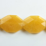 Gemstone Bead - Faceted Octagon 25x20MM Dyed QUARTZ Col. 38 AMBER
