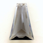 Plastic Pendant -Transparent Faceted Trapezoid 37x24MM SMOKE GREY