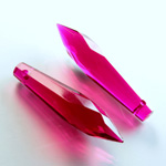 Plastic Pendant -Transparent Faceted Pear 38x9MM ORIENTAL RUBY