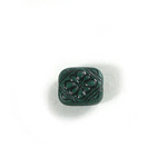 Plastic Engraved Bead - Rectangle 12x11MM INDOCHINE TEAL