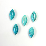 Gemstone Cabochon - Navette 10x5MM HOWLITE DYED CHINESE TURQ