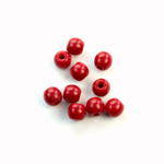 Czech Pressed Glass Large Hole Bead - Round 06MM CHERRY RED