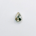 Metalized Plastic Pendant- Faceted Drop 10x7MM SILVER