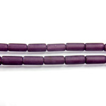 Glass Pressed Bead - Smooth Tube 10x4MM MATTE AMETHYST