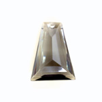 Plastic Pendant -Transparent Faceted Trapezoid 27x20MM SMOKE GREY