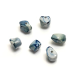 Plastic Bead - Mixed Color Irregular Nugget 10x6MM SEA BLUE