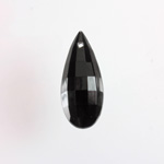 Plastic Pendant - Opaque Faceted Pear 30x13MM JET