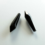 Plastic Pendant - Opaque Faceted Pear 23x6MM JET