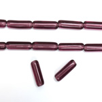 Czech Pressed Glass Bead - Tube Smooth 14x4MM AMETHYST