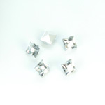 Plastic Point Back Foiled Stone - Square 06x6MM CRYSTAL