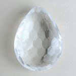 Plastic Pendant -Transparent Faceted Pear 40x30MM CRYSTAL