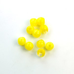 Czech Pressed Glass Large Hole Bead - Round 06MM MOONSTONE YELLOW