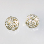 Plastic Engraved Bead - Fancy Round 15MM GOLD on CRYSTAL