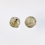 Plastic Engraved Bead - Round 12MM GOLD on CRYSTAL