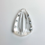 Plastic Pendant -Transparent Faceted Fancy Scalloped Edges 33x20MM CRYSTAL
