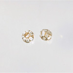 Plastic Engraved Bead - Round 08MM GOLD on CRYSTAL