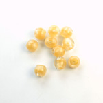Czech Pressed Glass Large Hole Bead - Round 06MM MOONSTONE BEIGE