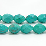 Gemstone Bead - Baroque Medium Nugget HOWLITE-DYED CHINESE TURQUOISE  (approx. 20mm - 16mm range)