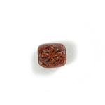 Plastic Engraved Bead - Rectangle 12x11MM INDOCHINE BROWN